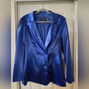 DO+BE Women's Royal Blue Satin Blazer